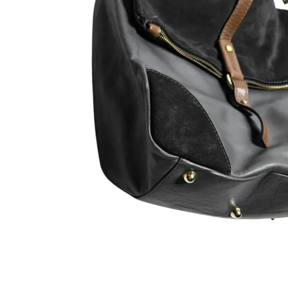 Diane B. Leather Suede Hobo Purse Bag